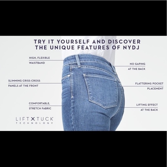 Nydj Blue Medium Wash High Rise Bootcut Jeans Comfort Stretch Denim Size 10 - Picture 13 of 15